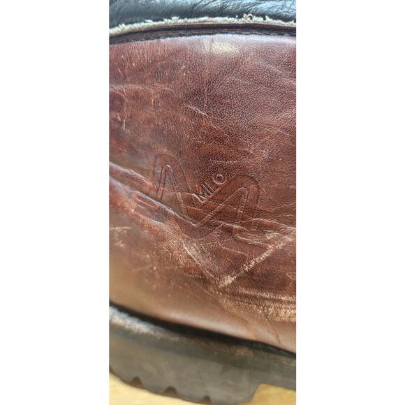 VTG Milo Boots Mens 11M Brown Thick Leather Mountain Vibram USA Needs Insoles